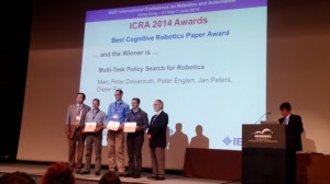 Best Paper Award (Cognitive Robotics) at ICRA, May 2014